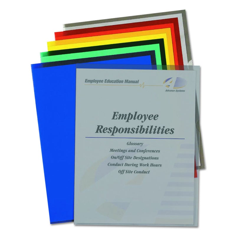 C-Line Colored Project Folders, Heavyweight Poly, Holds Materials up to 8.5 x 11 Inches, Assorted Colors, 25 per Box (62130), Letter Size - Image 1